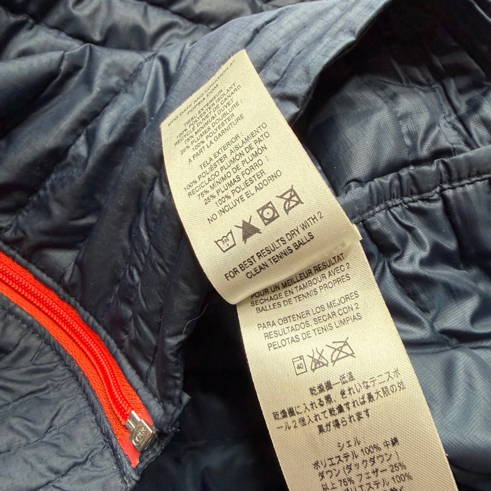 PATAGONIA Down Sweater Jacket Navy Blue Orange Full Zip Men's Size Large - Picture 7 of 12